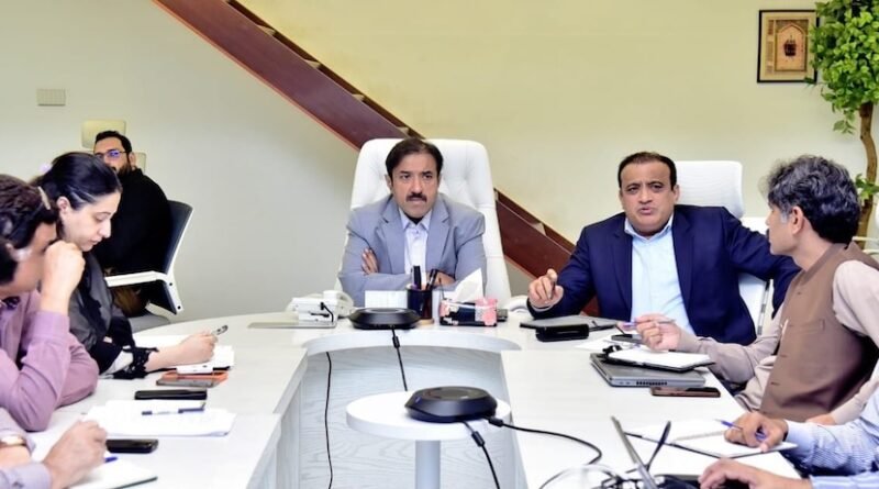 Punjab Local Government Minister Zeeshan Rafiq reviews water tank, drainage and disposal station projects under the Punjab Development Programme.